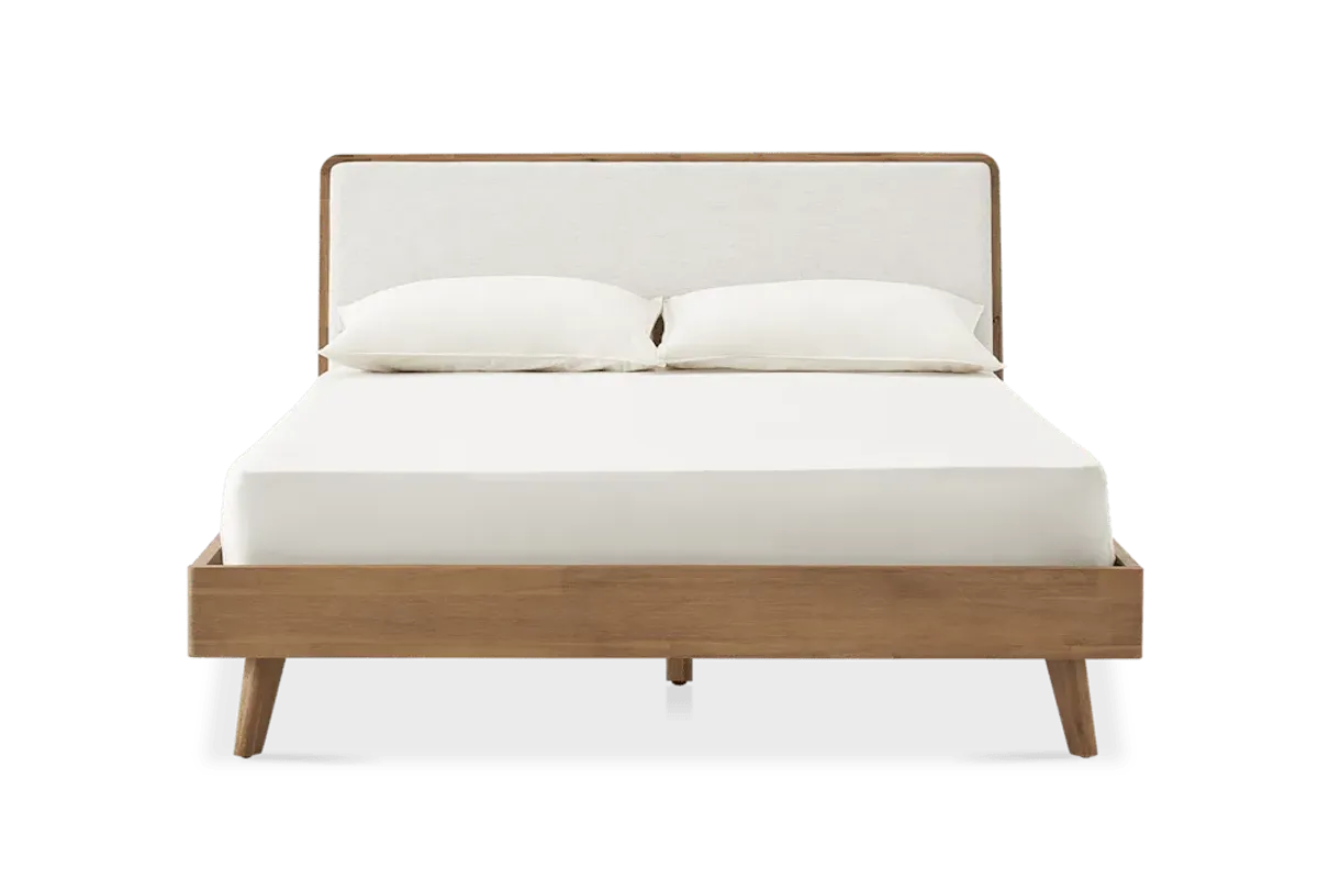 Seb Queen Bed, (Performance Twill) Creamy White