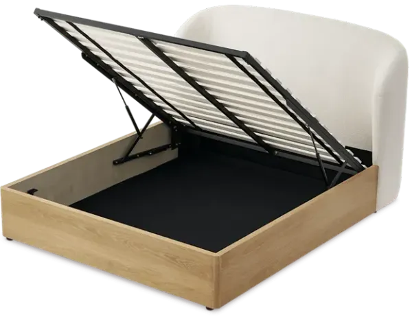 Auburn Wood King Size Storage Bed, Natural