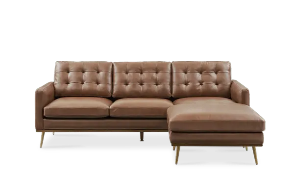 Isaac Leather Reversible Sectional Sofa