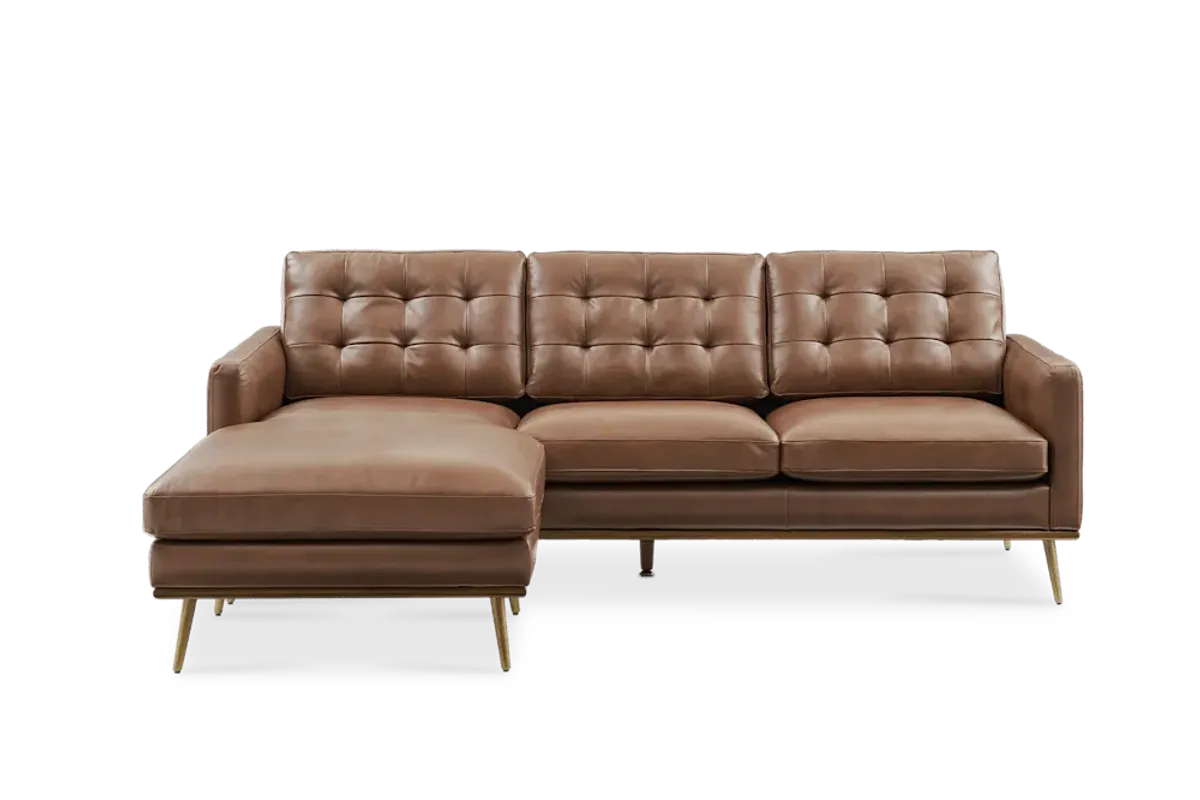 Isaac Leather Reversible Sectional Sofa