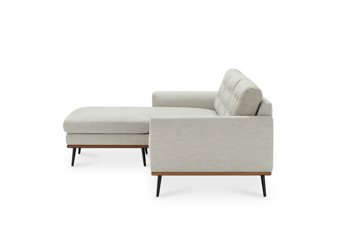 Isaac Reversible Sectional Sofa, Ivory Beige