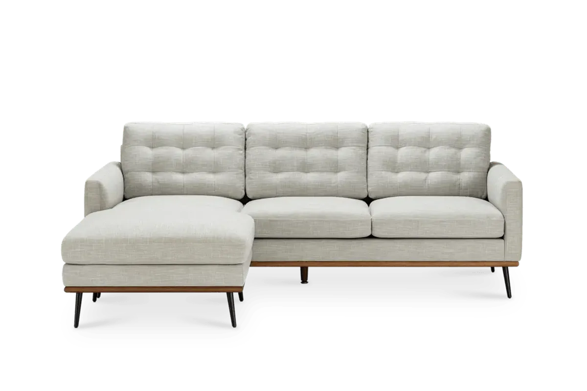 Isaac Reversible Sectional Sofa, Ivory Beige