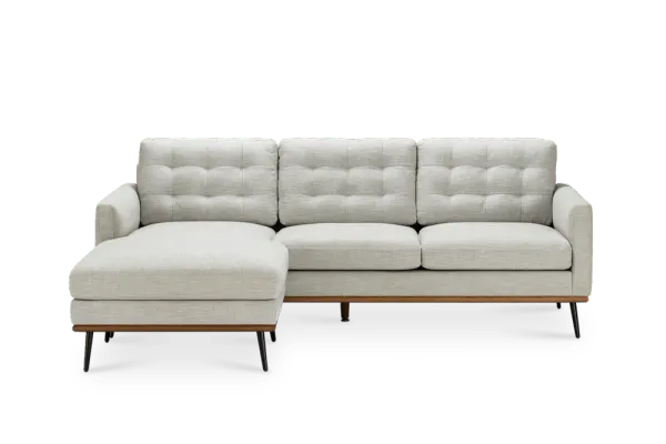 Isaac Reversible Sectional Sofa, Ivory Beige