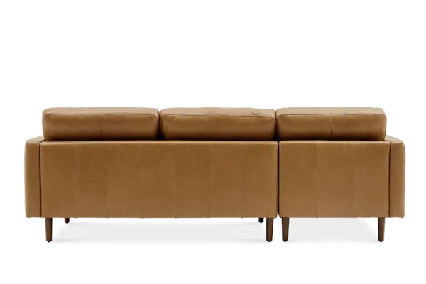 Madison Leather Chaise Sectional Sofa Left Hand Facing, Caramel