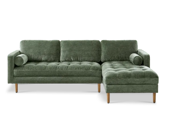 Madison Right Facing Chaise Sectional Sofa, (Camille) Forest