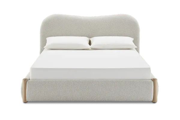 Rochelle Performance Bouclé King Size Bed, White Quartz Bouclé