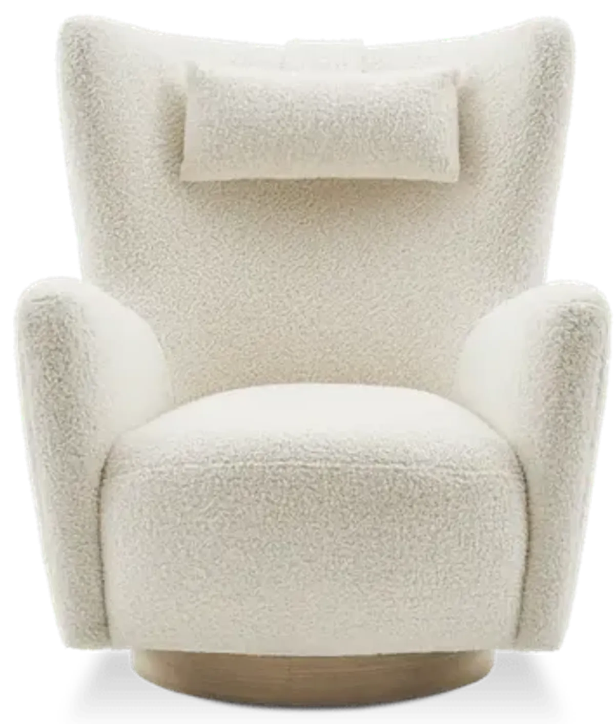 Colette Sherpa Swivel Armchair, Teddy White