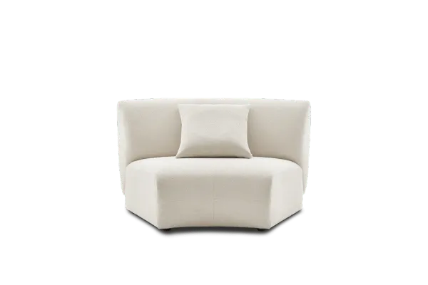 Auburn Performance Bouclé Curve Wedge Sofa, Chalk