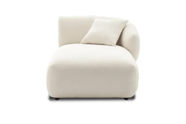 Auburn Right Arm Chaise, Performance Chalk Bouclé