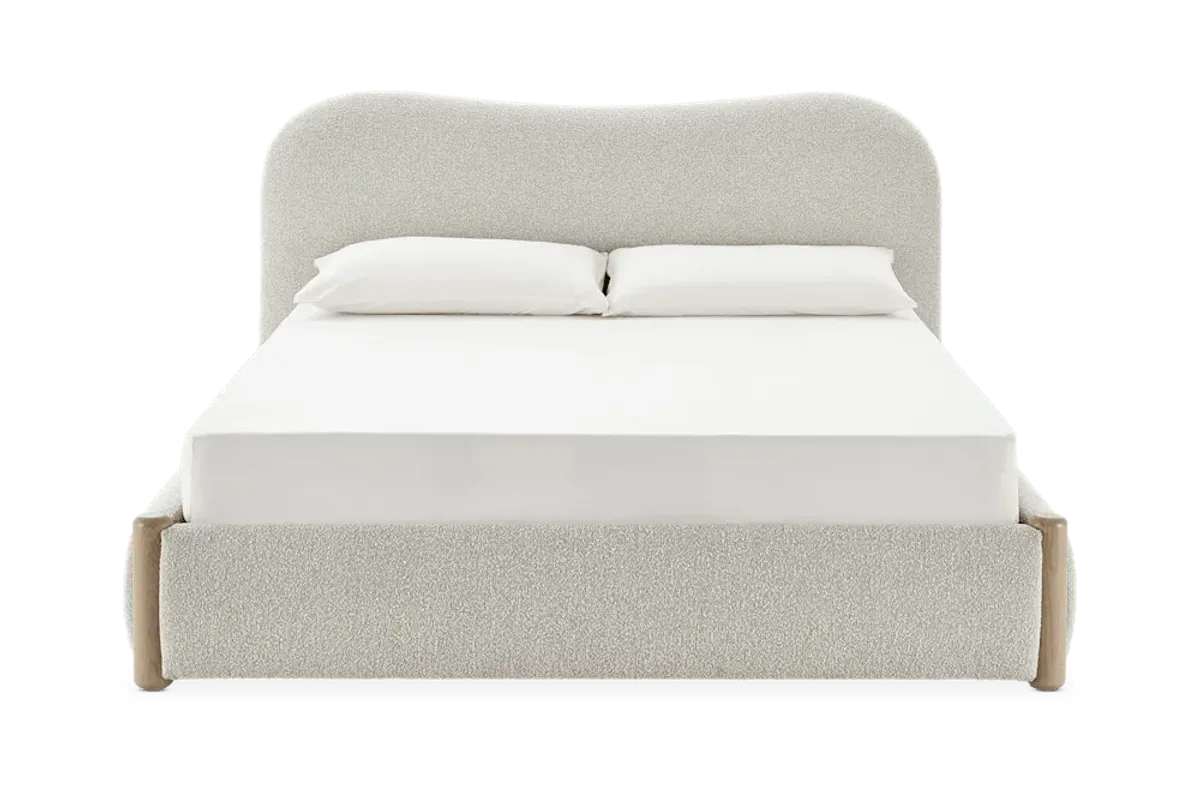 Rochelle King Storage Bed, (Performance Infinity) White Quartz Bouclé