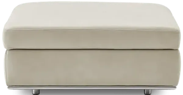 Hamilton Leather Storage Ottoman, (Marche) Ivory