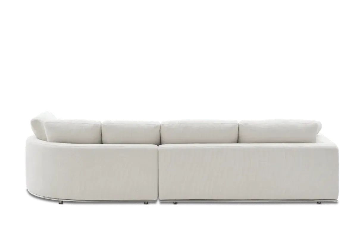 Hamilton Round Chaise Sectional Sofa Right Facing, (Performance Marcel) Brilliant White
