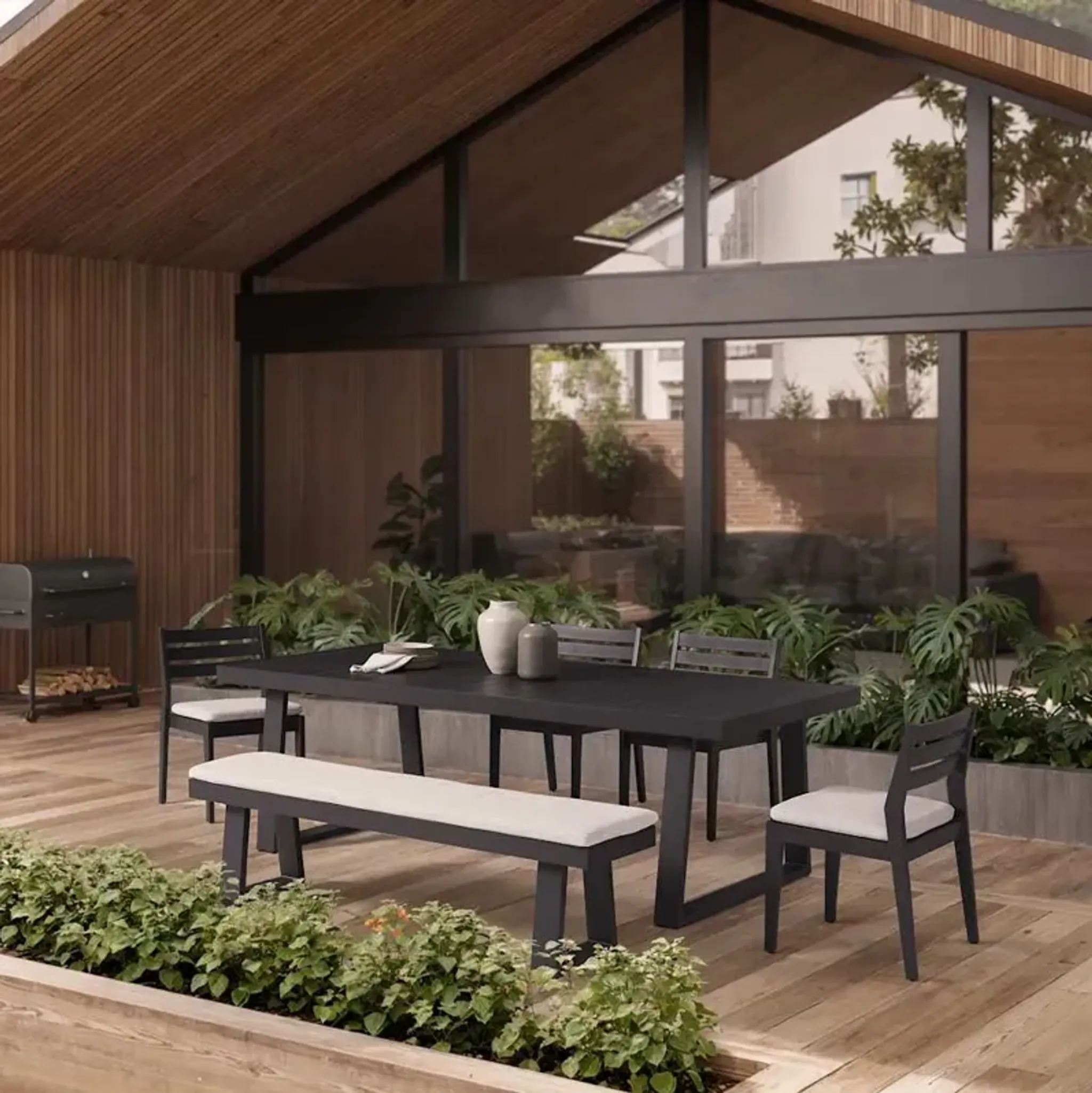 Rio Outdoor Aluminum Dining Table 94 5 Castlery | Furniture.com