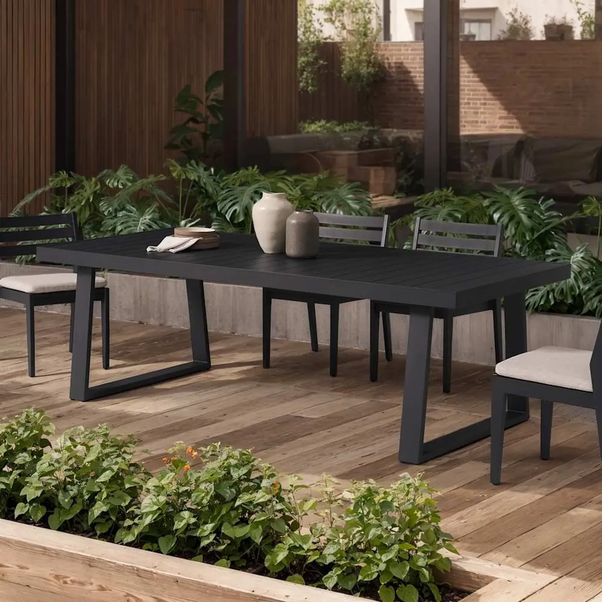 Rio Outdoor Aluminum Dining Table 94 5 Castlery | Furniture.com