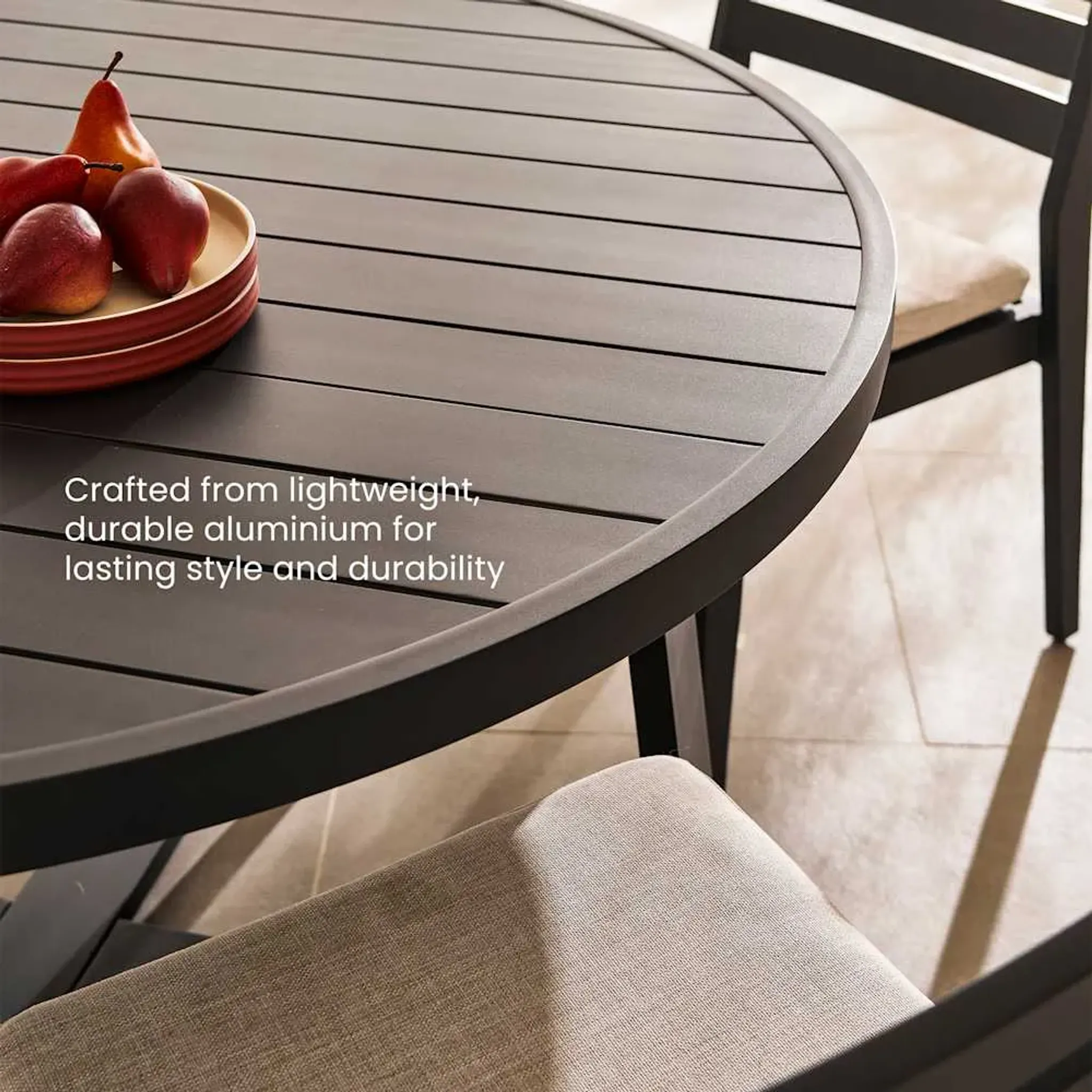 Rio Outdoor Aluminum Round Dining Table Castlery | Furniture.com