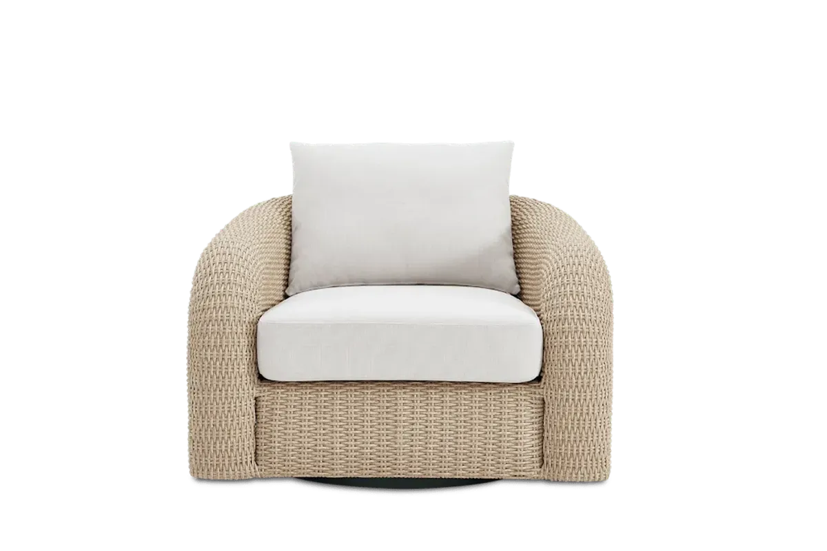 Lorna Outdoor Swivel Lounge Chair, (Ciel) Oat