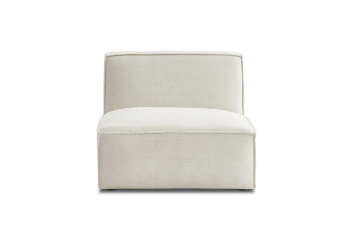 Jonathan Armless Sofa, Performance Creamy White