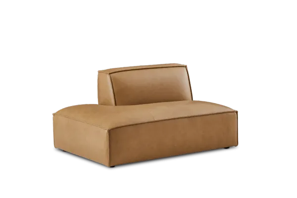 Jonathan Leather Left Chaise Sofa, Caramel