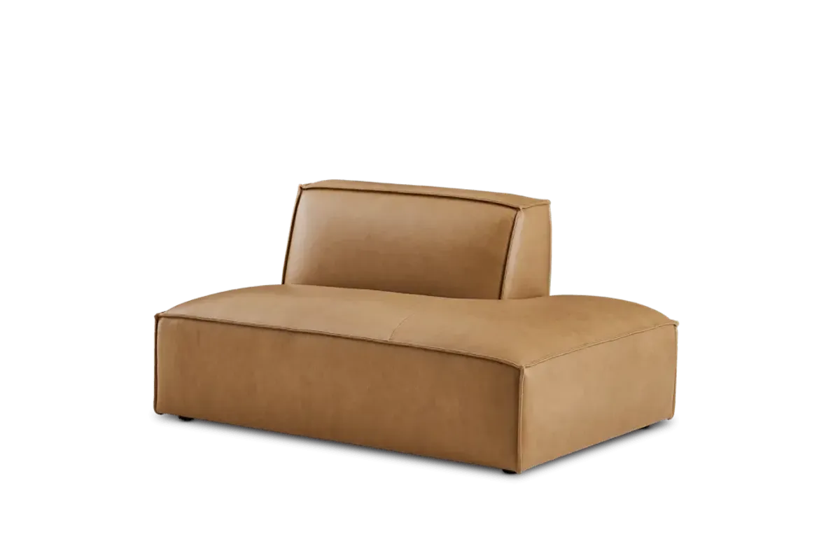 Jonathan Leather Right Chaise Sofa, Caramel
