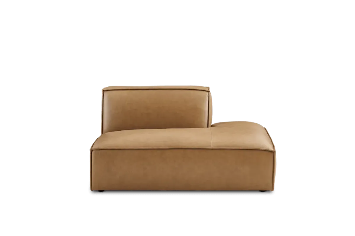Jonathan Leather Right Chaise Sofa, Caramel