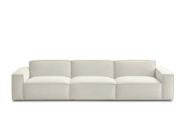 Jonathan Extended Sofa, Performance Creamy White