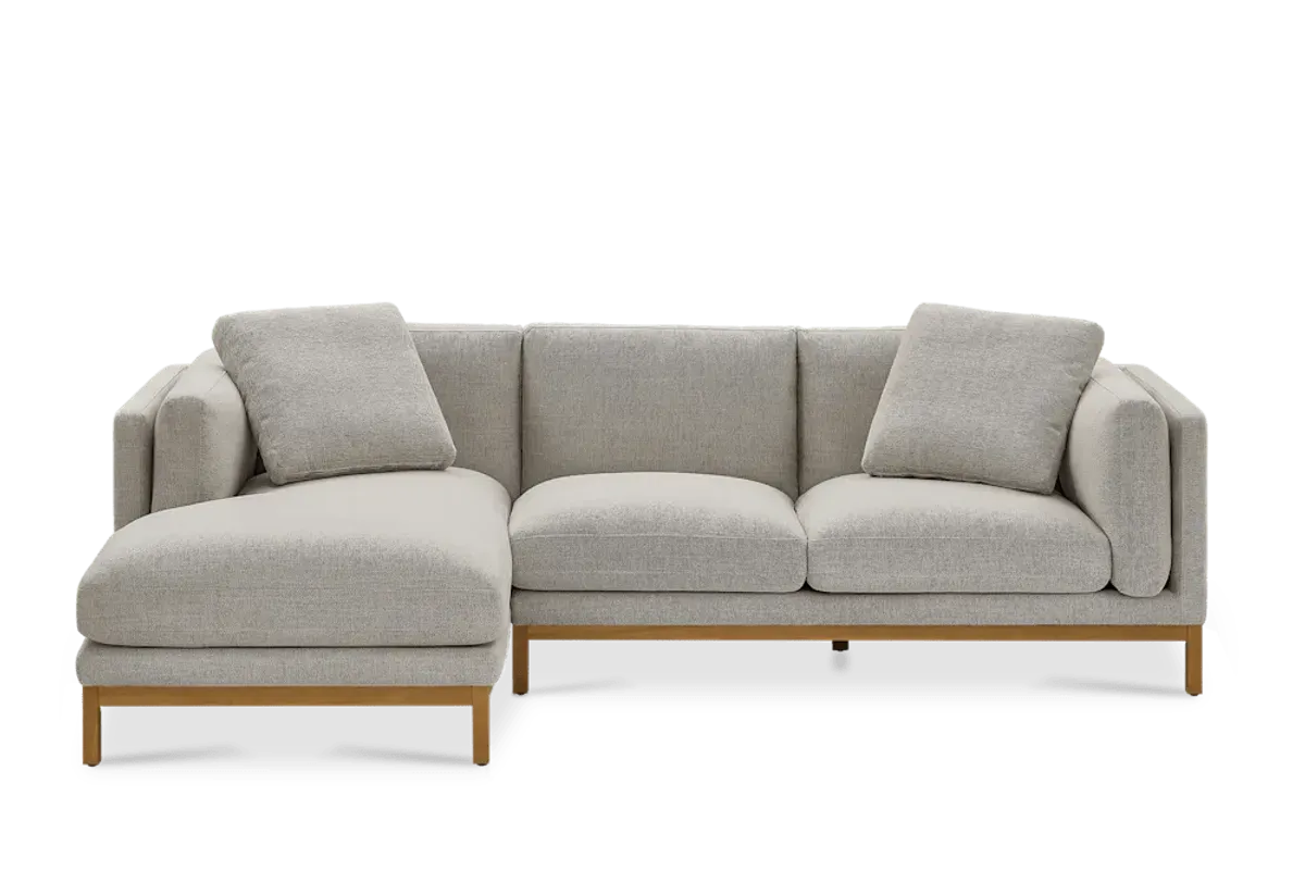 Owen Chaise Sectional Sofa Left Hand Facing, Pearl Beige (Natural Leg)