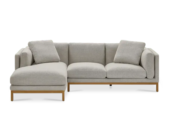 Owen Chaise Sectional Sofa Left Hand Facing, Pearl Beige (Natural Leg)