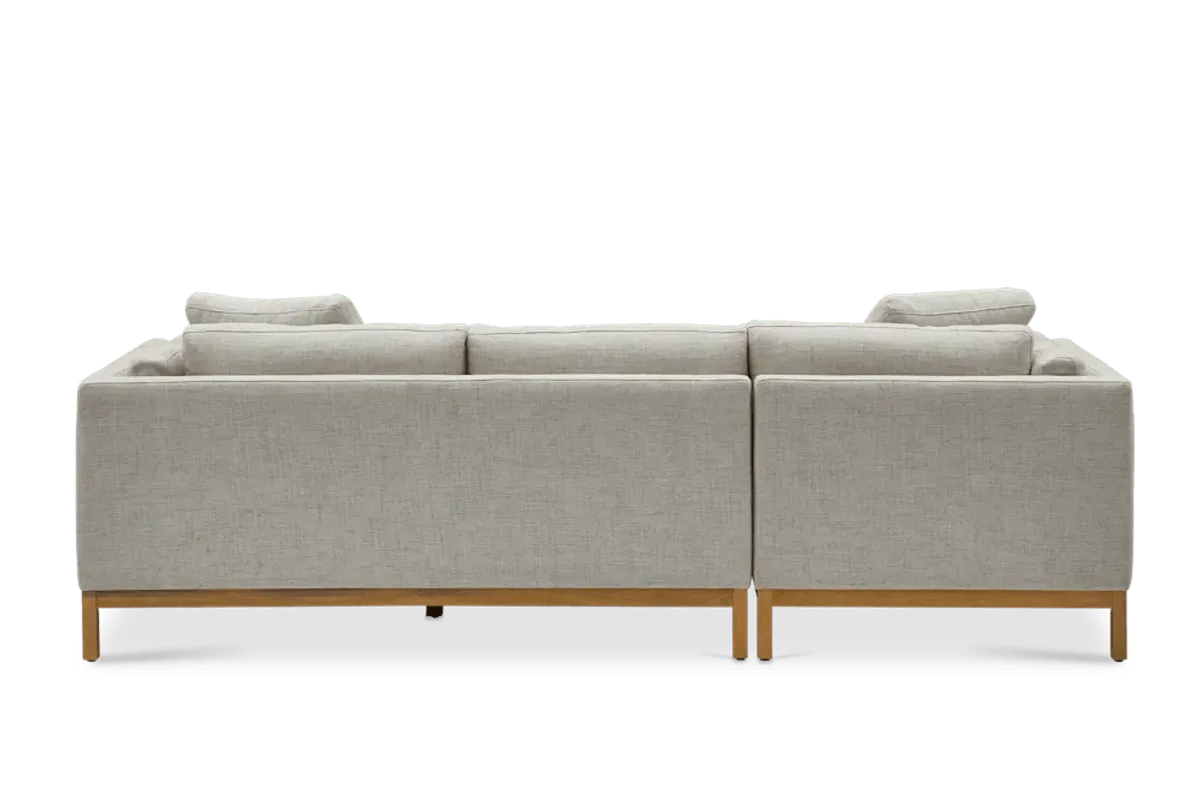 Owen Chaise Sectional Sofa Left Hand Facing, Opal Beige (Natural Leg)