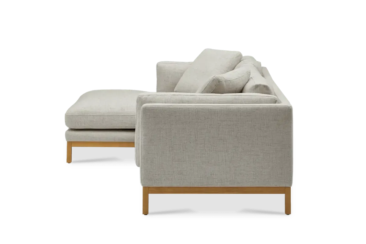 Owen Chaise Sectional Sofa Left Hand Facing, Opal Beige (Natural Leg)
