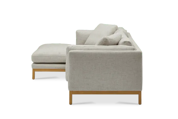 Owen Chaise Sectional Sofa Left Hand Facing, Opal Beige (Natural Leg)