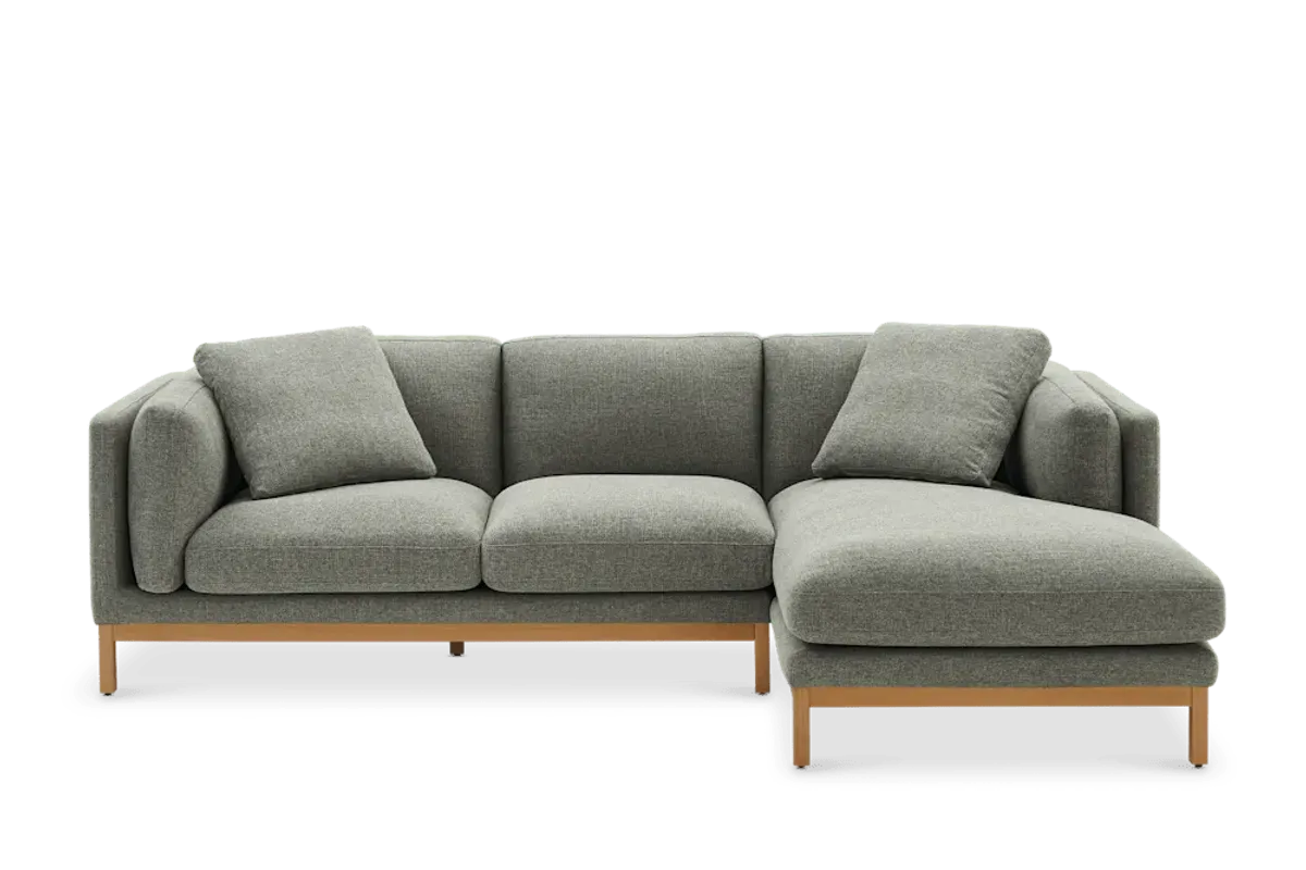 Owen Chaise Sectional Sofa Right Hand Facing, Haze (Natural Leg)