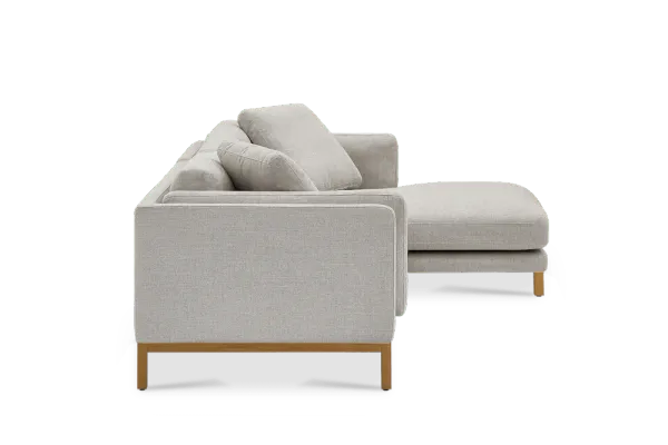Owen Chaise Sectional Sofa Right Hand Facing, Pearl Beige (Natural Leg)