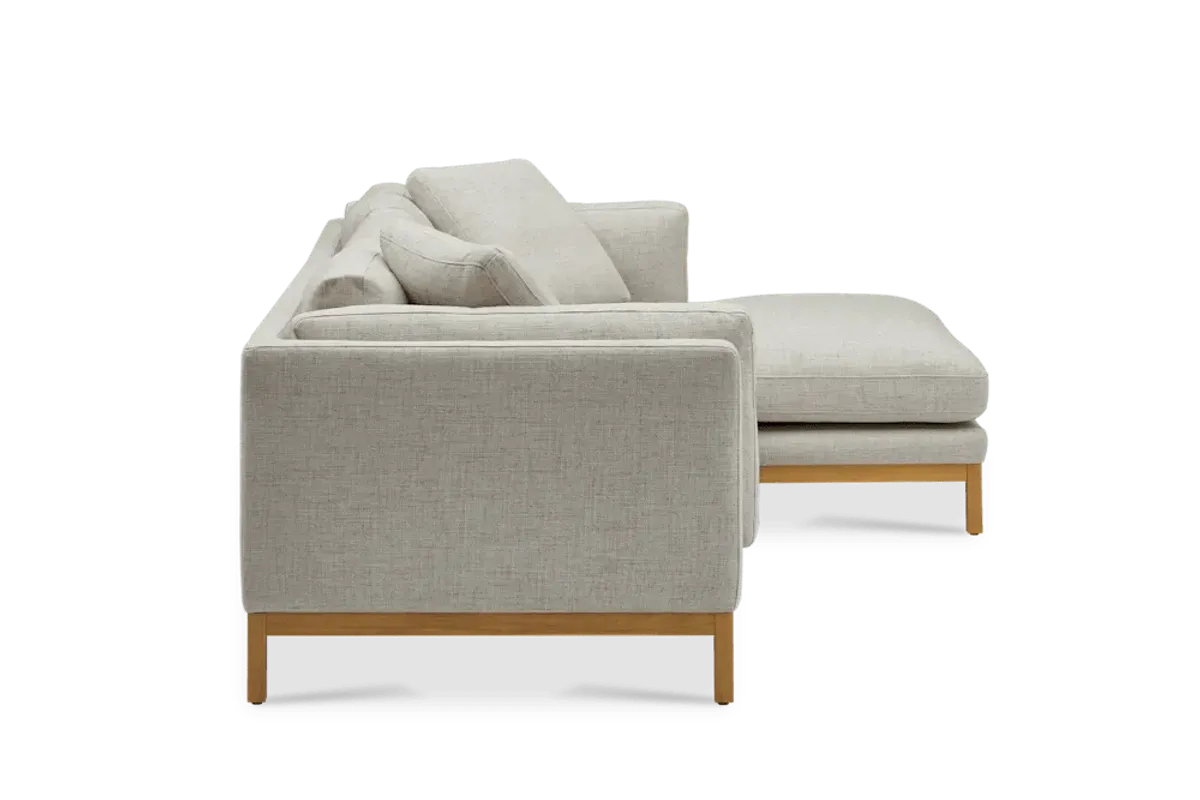 Owen Chaise Sectional Sofa Right Hand Facing, Opal Beige (Natural Leg)
