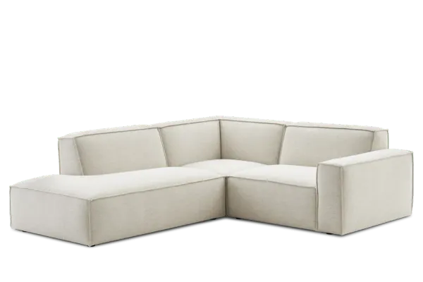 Jonathan Side Chaise Sectional Sofa Left Facing, Performance Creamy White