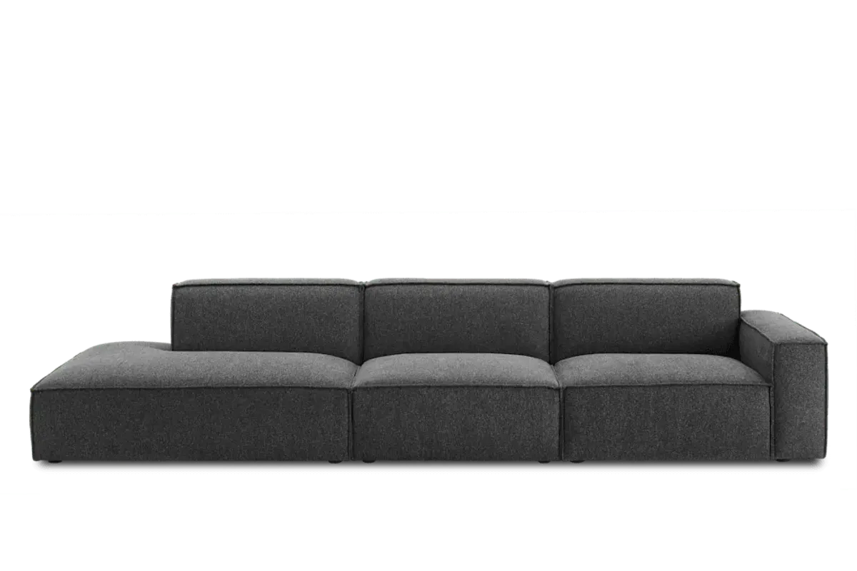 Jonathan Extended Side Chaise Sofa Left Facing, Dark Granite