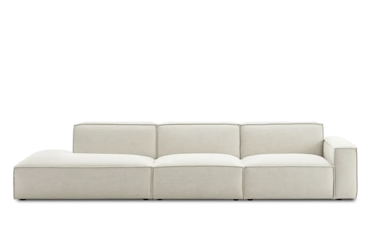 Jonathan Extended Side Chaise Sofa Left Facing, Performance Creamy White
