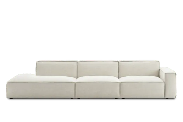 Jonathan Extended Side Chaise Sofa Left Facing, Performance Creamy White