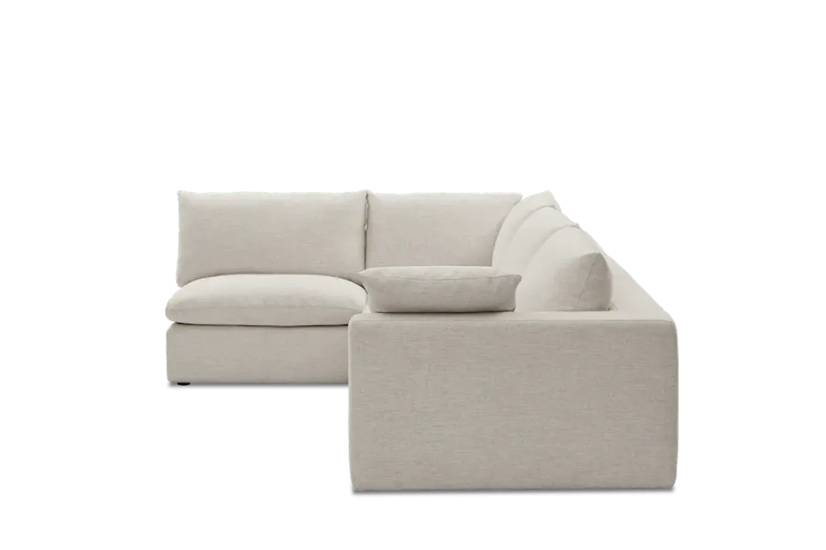 Dawson Chaise Sectional Sofa Left Facing, Beach Linen