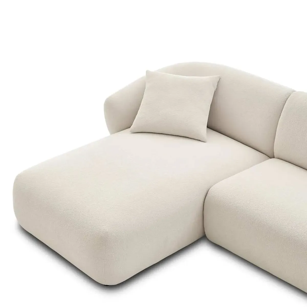 Auburn Left Facing Chaise Sectional Sofa, Performance Chalk Bouclé