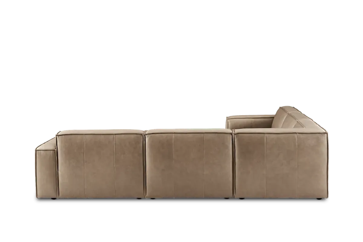 Jonathan Leather L-Shape Sectional Sofa, Warm Taupe
