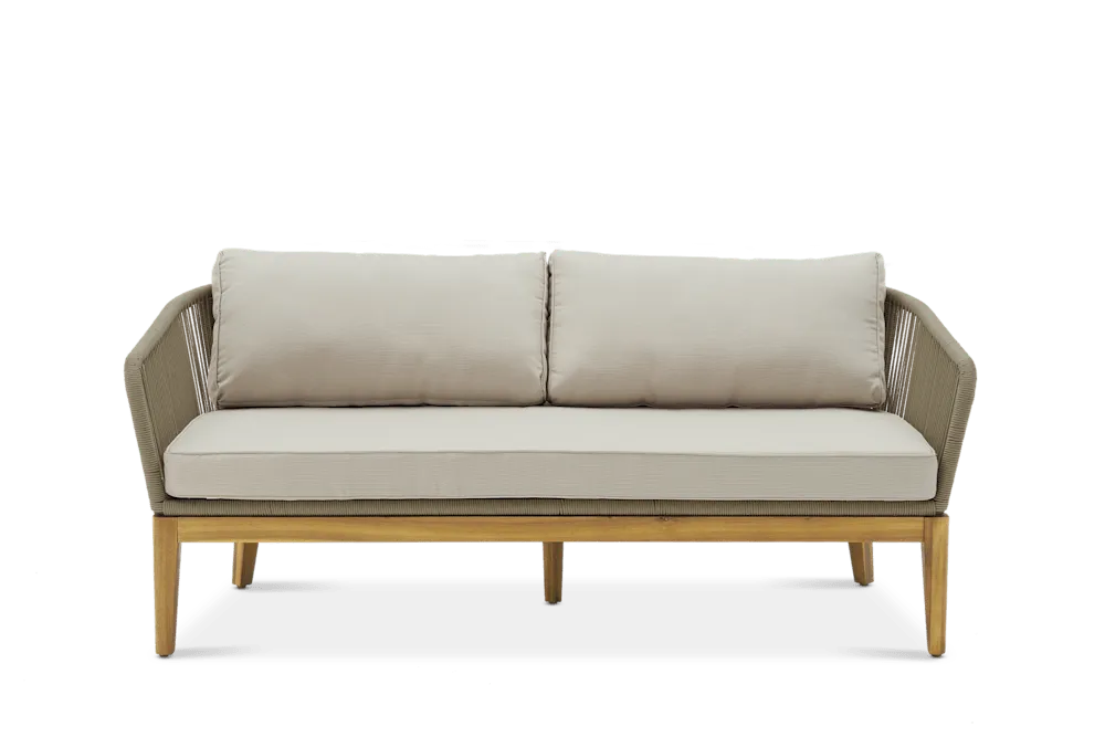 Maui Outdoor 2 Seater Sofa with Ivory Cover, Taupe