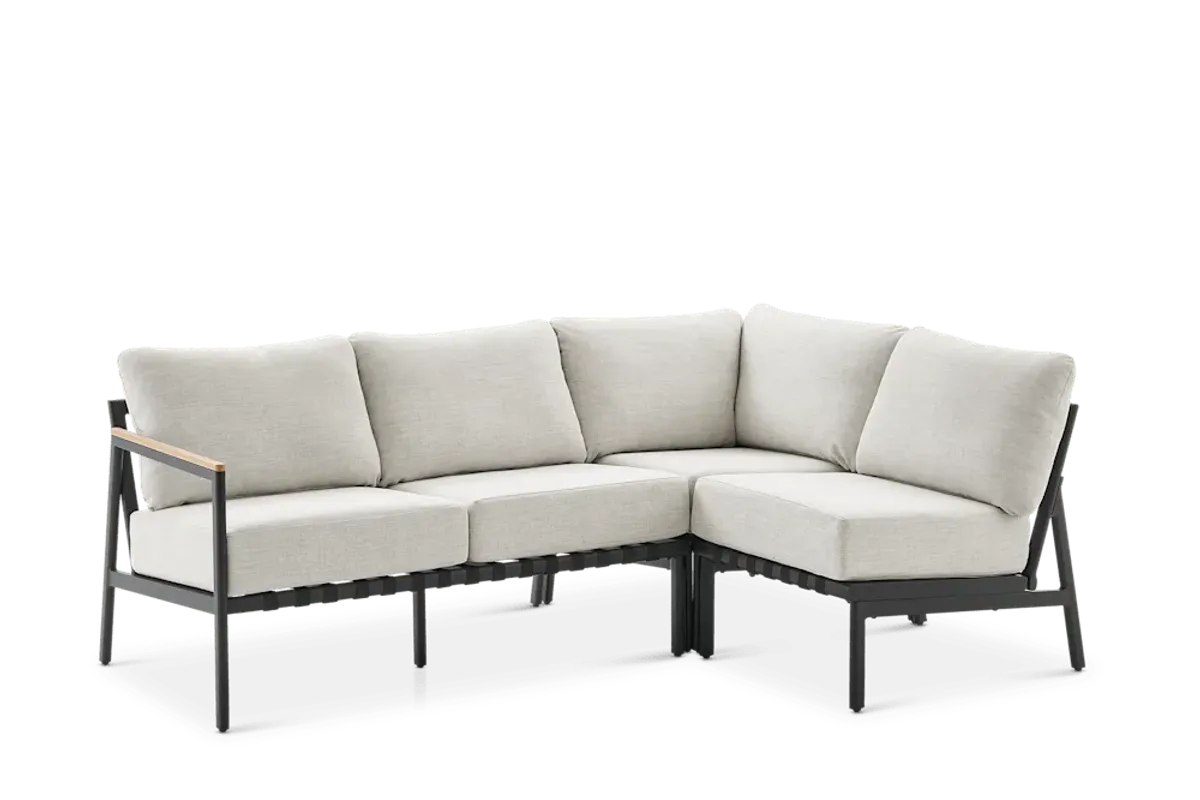 Sorrento Outdoor Right Facing Sectional Sofa, Natural Beige