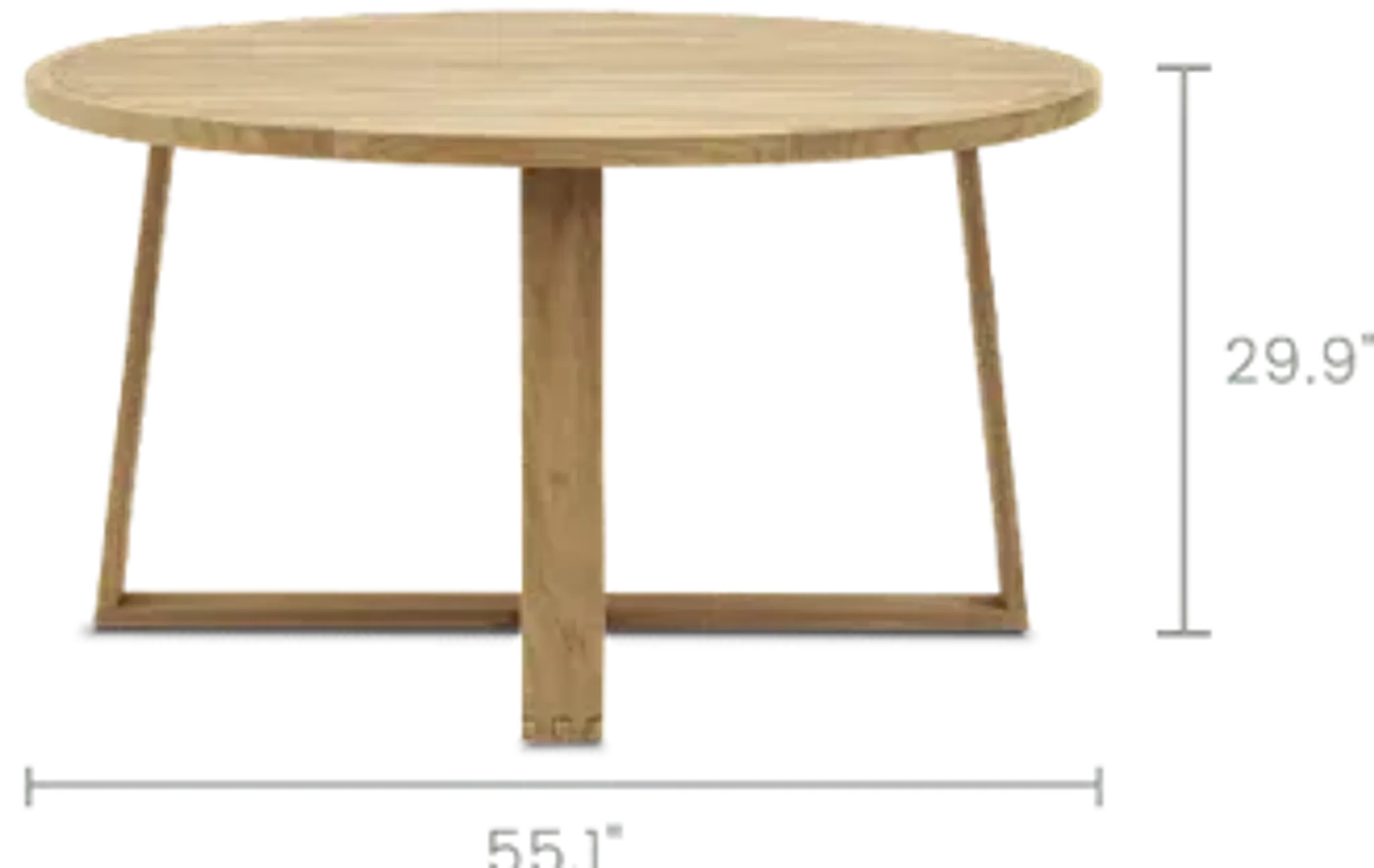 Rio Outdoor Teak Round Dining Table 55 1 With Ivory Cover Castlery ...