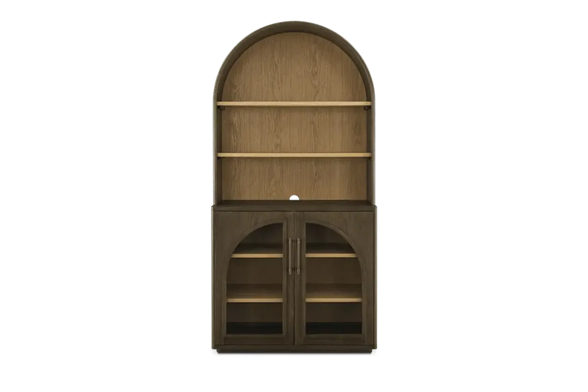 Arcadia Small Sideboard with Small Hutch, Caramel Oak