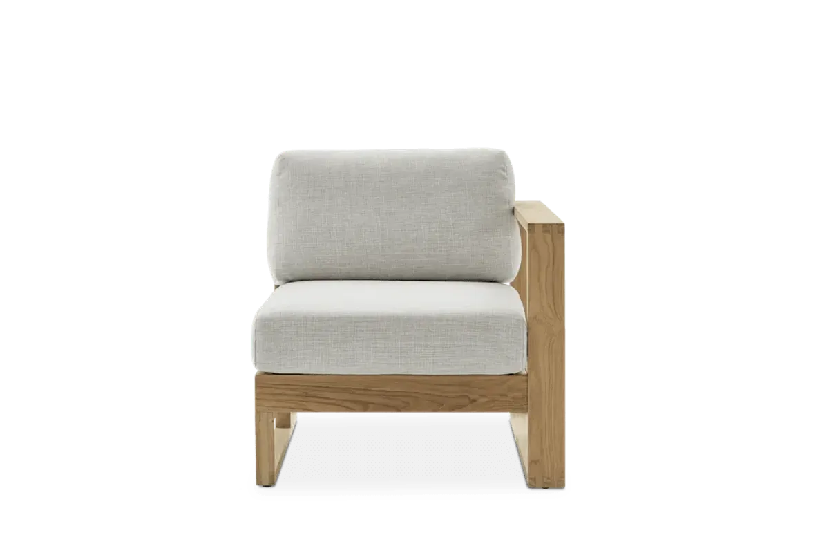 Rio Outdoor Teak Right Facing 1 Seater Sofa