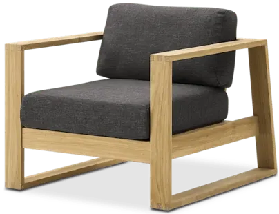 Rio Outdoor Teak Lounge Chair (Treated Version), Slate