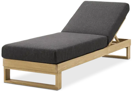 Rio Outdoor Teak Chaise Lounge (Treated Version), Slate