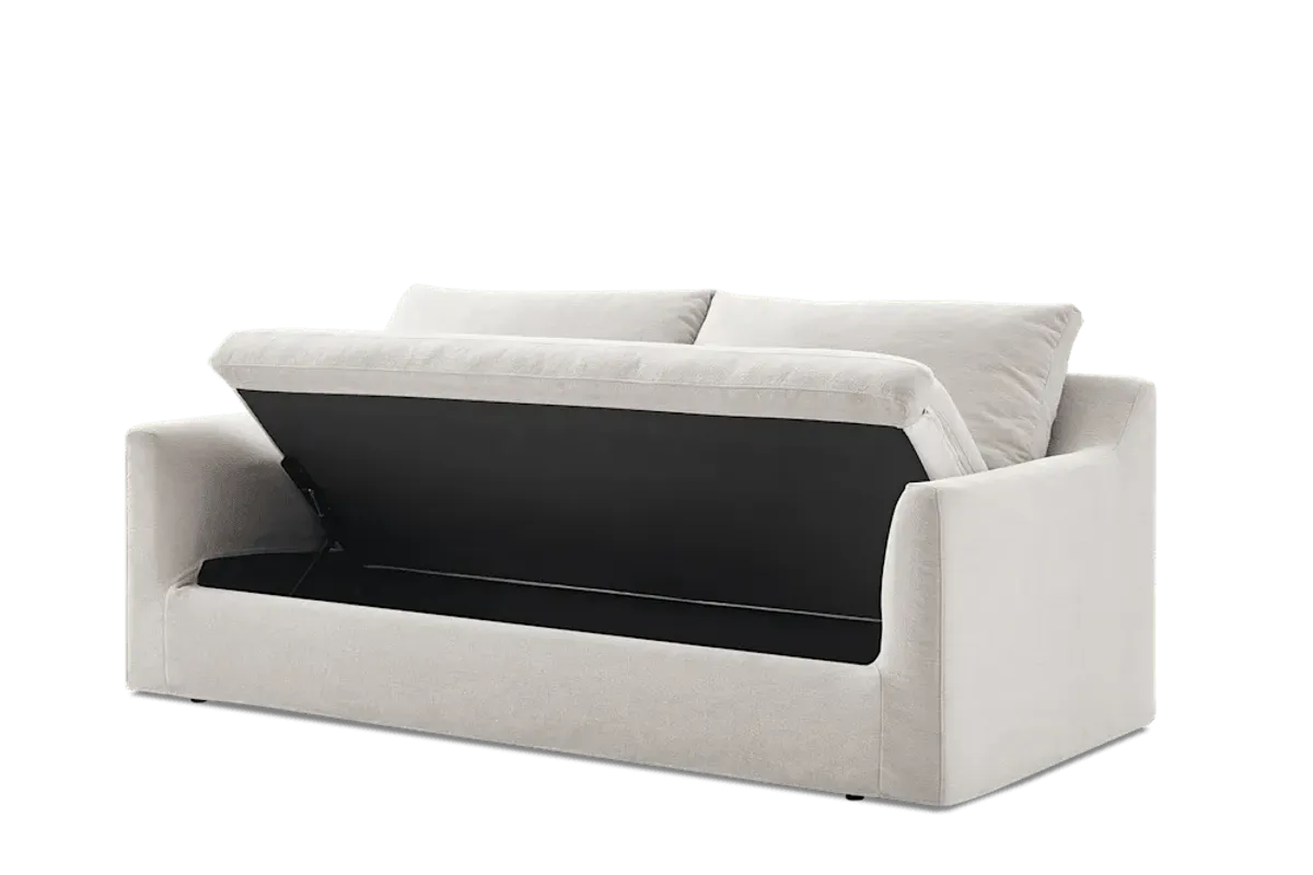 Agnes Slipcover Storage Sofa 79.9", (Sadie) Ivory