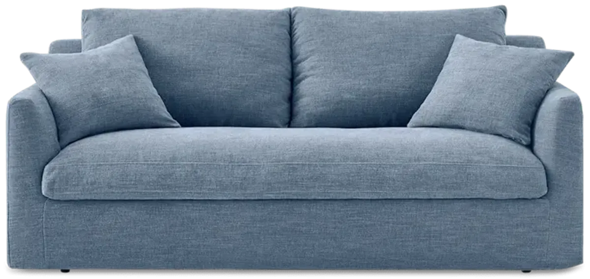 Agnes Slipcover Storage Sofa 88.6", (Sadie) Dusty Blue