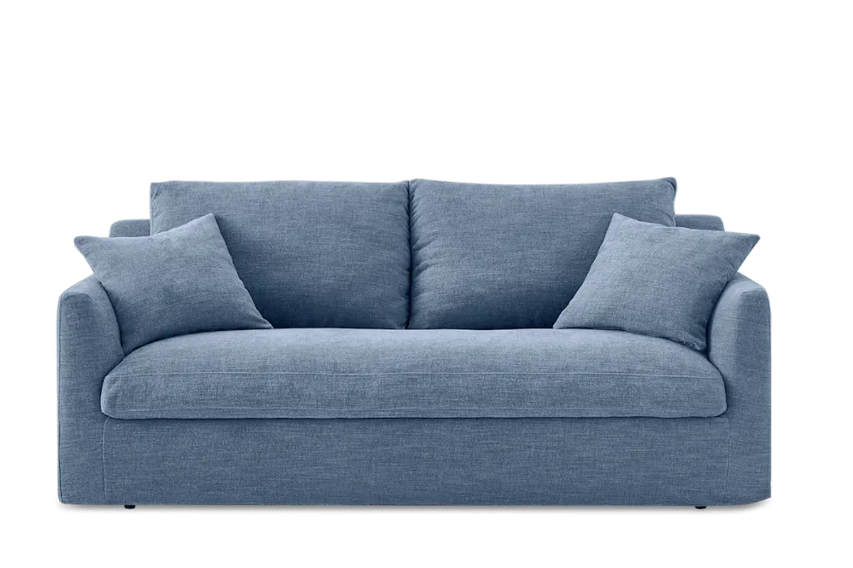 Agnes Slipcover Storage Sofa 88.6", (Sadie) Dusty Blue